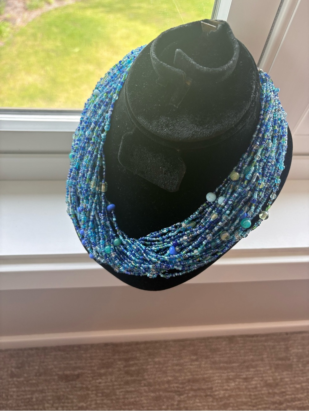Talbots Multi-Strand Blue Glass Bead Necklace - Women's Jewelry
